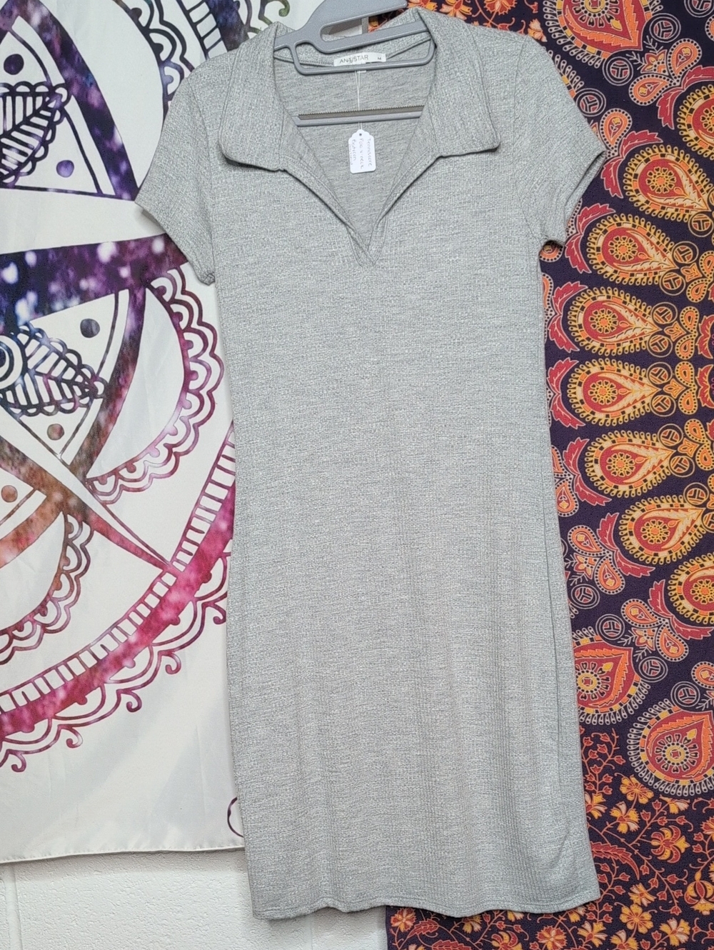 Antistar Heather Grey Polo Bodycon Dress